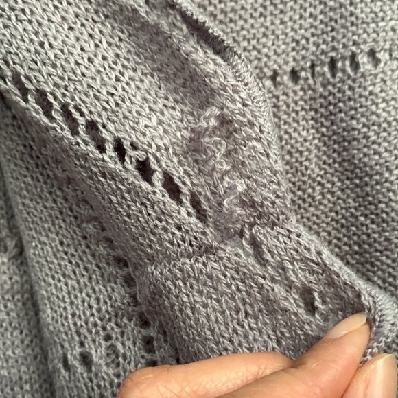 Gap Lavender Purple Crochet Knit Scarf Ruffle Edge - Picture 9 of 11